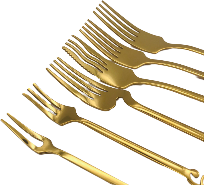 Note Series Stainless Steel Fork Wall Fork with Teeth Fork Fruit Fork Two-Tooth Fork High-Grade Titanium Series