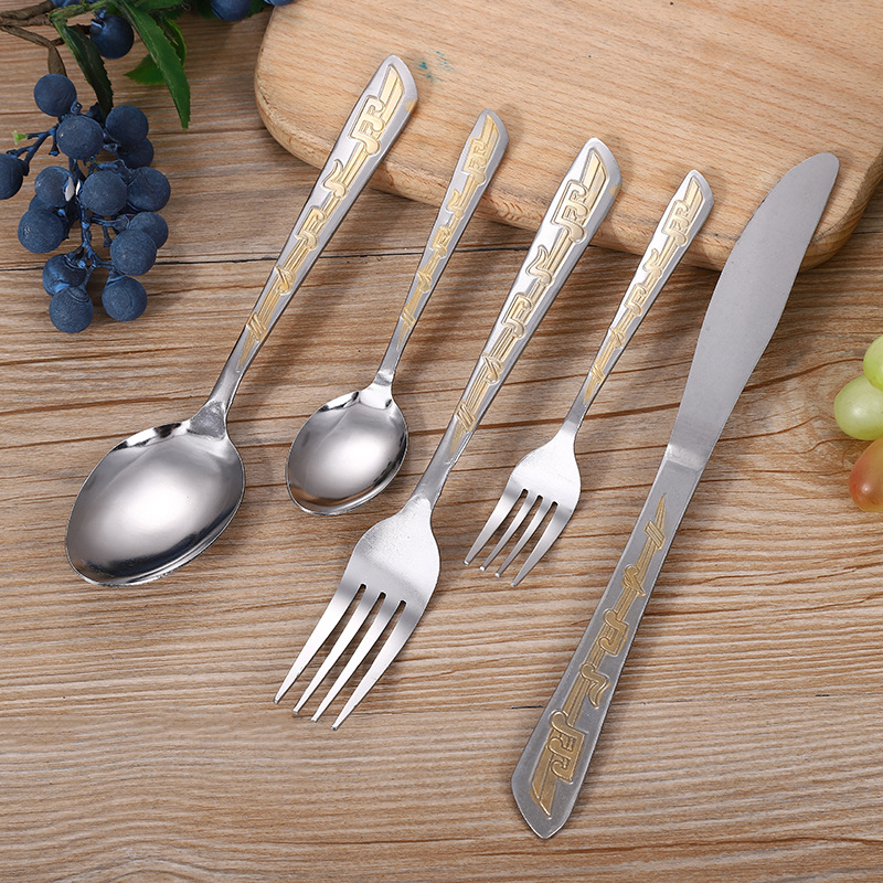 Stainless-Steel Knife and Fork Set Steak Knife and Fork Tableware Western Food Knife and Fork Factory Direct Sales Personalized Gift