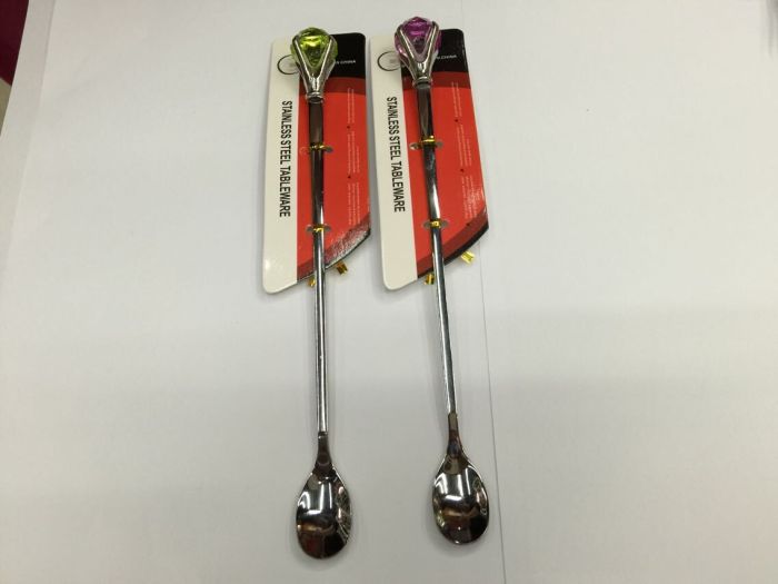 Diamond Fork Spoon set creative cute fruit fork individual Dessert spoon spoon a fork plastic tableware