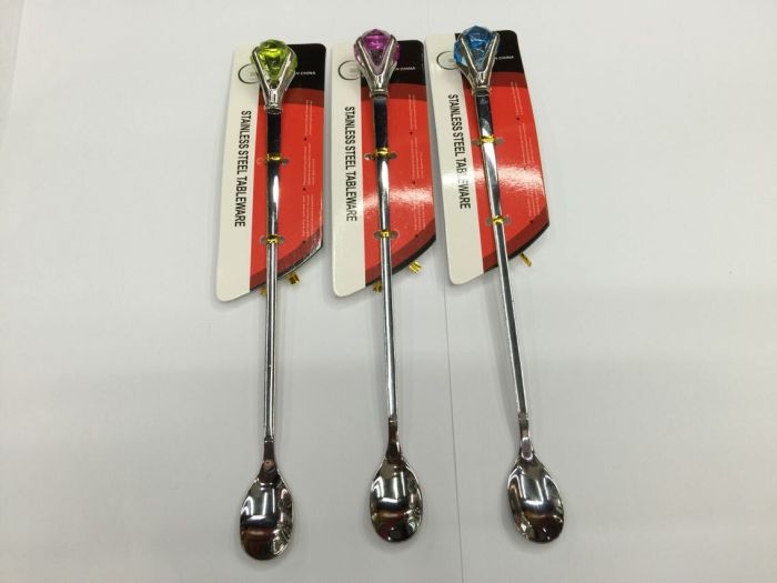 Diamond Fork Spoon set creative cute fruit fork individual Dessert spoon spoon a fork plastic tableware