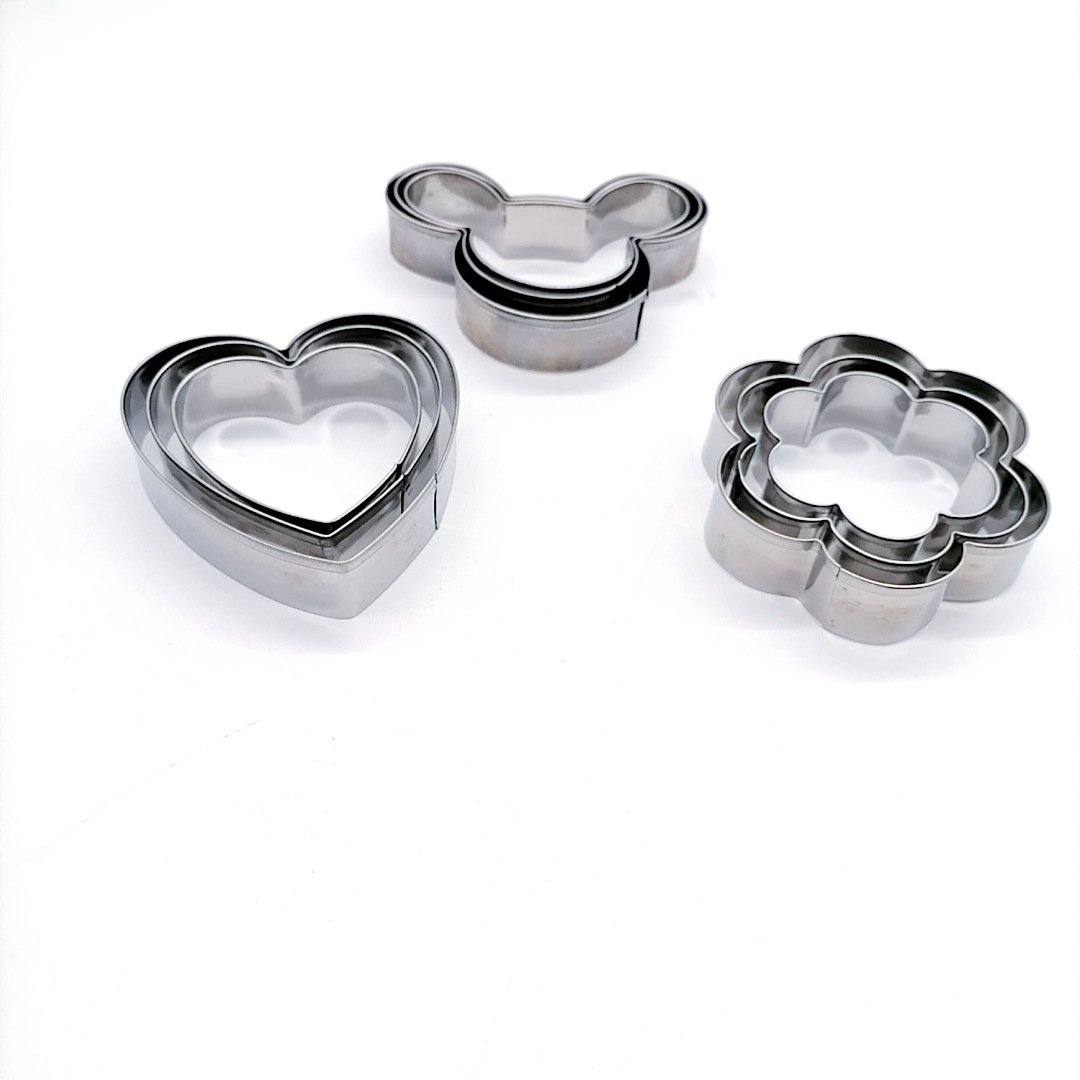 VC Boxed Stainless Steel Biscuit Mold Baking Tools Irregular Biscuit Mold DIY Mold Suit 3PC