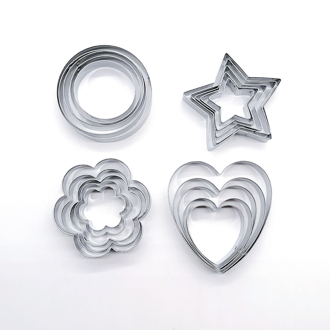 PVC Boxed Stainless Steel Biscuit Mold Baking Tools Irregular Biscuit Mold DIY Mold Suit 5PC