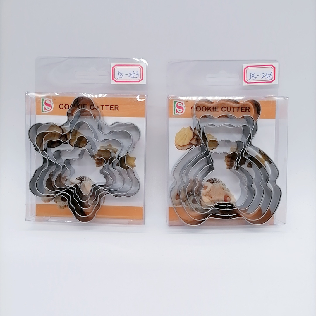 PVC Boxed Stainless Steel Biscuit Mold Baking Tools Irregular Biscuit Mold DIY Mold Suit 5PC