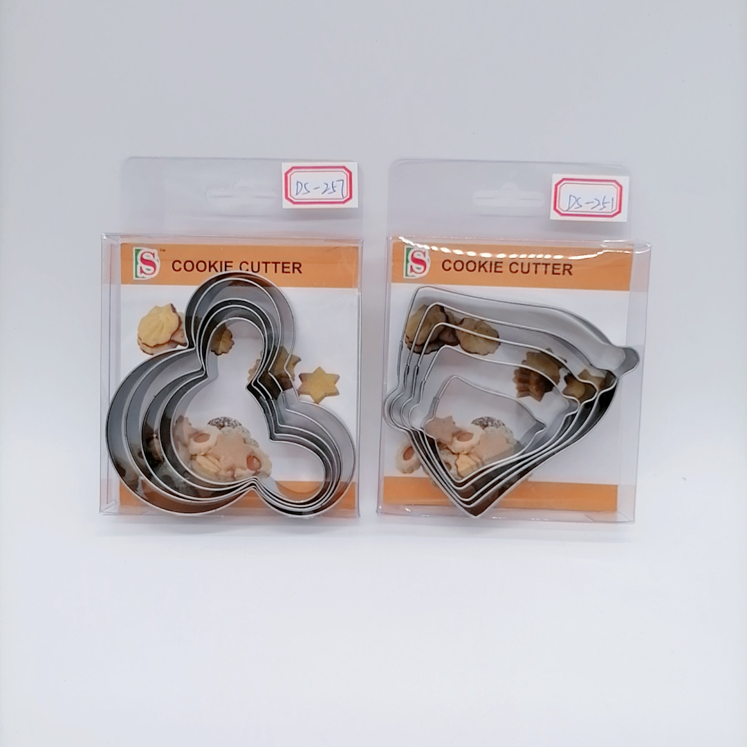 PVC Boxed Stainless Steel Biscuit Mold Baking Tools Irregular Biscuit Mold DIY Mold Suit 5PC