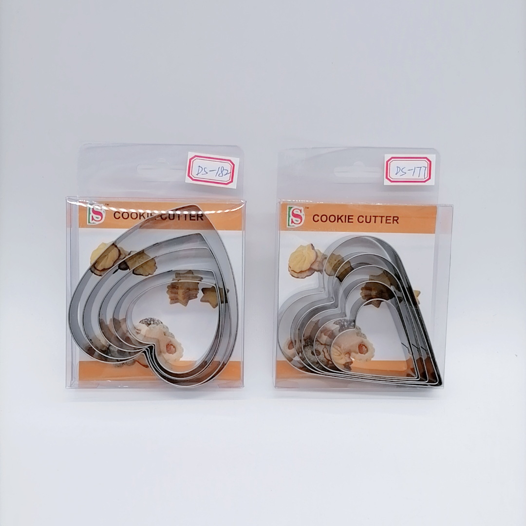 PVC Boxed Stainless Steel Biscuit Mold Baking Tools Irregular Biscuit Mold DIY Mold Suit 5PC