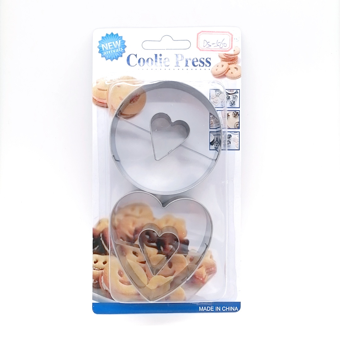 2-Piece Stainless Steel Love Biscuit Mold Biscuit Cutting Tool Creative Heart Biscuit Mold