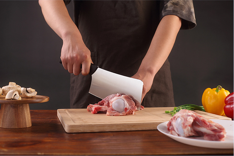 Zhang Xiaoquan Fengcai Kitchen Knife Set Stainless Steel Kitchen Festive Red Wooden Knife Holder Kitchen Slicer Bone Cutter Seven-Piece Set