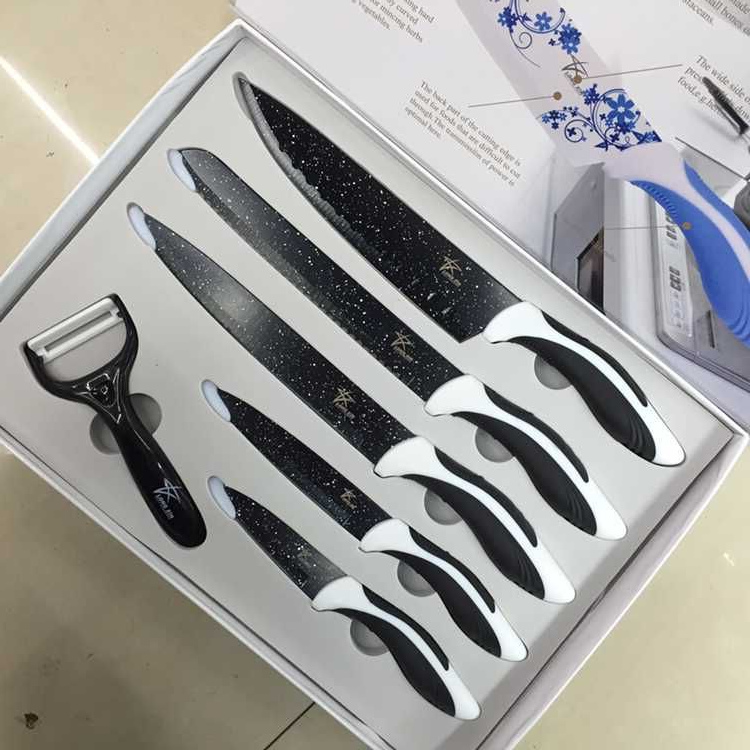 Gift set kitchen knife spray paint knife printing knife five-piece set fruit knife chef knife direct selling