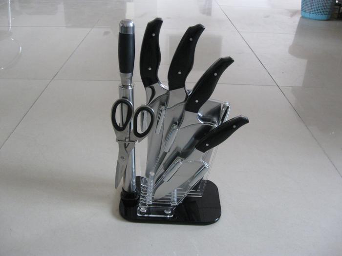 Promotion with Kitchen knife block + Color Box + Kitchen knife + Bone Knife Set 8 pieces of Gift Set knife set,