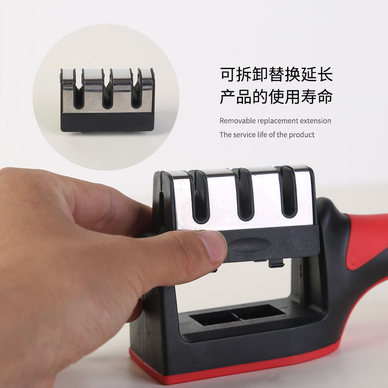 New Three-Section Kitchen Knife Sharpener Fast Diamond Fabulous Sharpening Product Multi-Function Kitchen Knife Sharpening Stone Hand-Held Sharpening