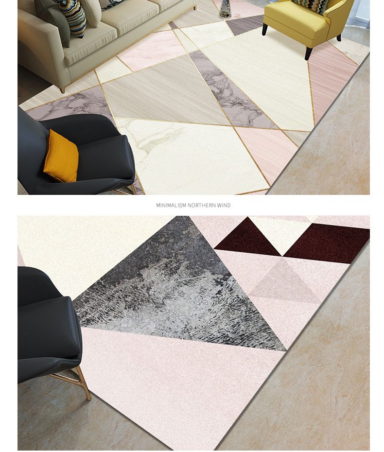 Crystal Super Soft Non-Slip Mat Simple Nordic Style Home Living Room Carpet Geometric Pattern 3D Printed Carpet Floor Mat