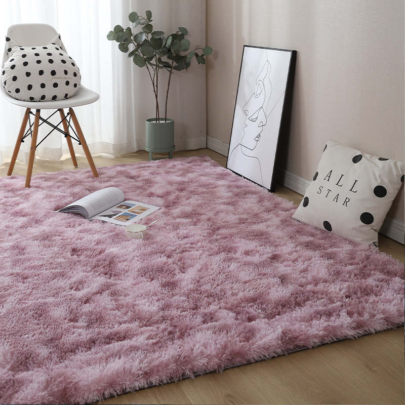 Household Tie-Dye Gradient Carpet Home Living Room Silk Carpet Bedroom Wall-to-Wall Carpet Balcony Cushion Manufacturers