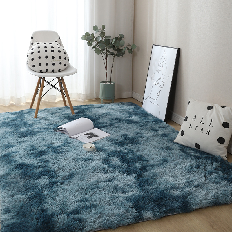 Household Tie-Dye Gradient Carpet Home Living Room Silk Carpet Bedroom Wall-to-Wall Carpet Balcony Cushion Manufacturers