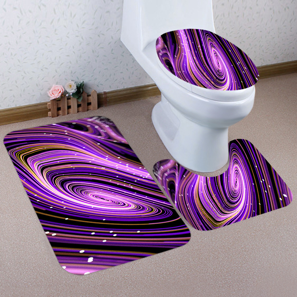 Three-Piece Bathroom Style Absorbent Style New Creative Floor Mat Non-Slip Toilet European and American D Wooden Board 3 Cross-Border