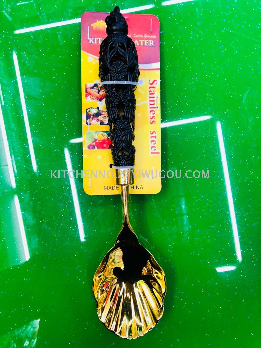 Gold-plated silver-zinc alloy communal tableware dividing spoon shell spoon table knife cake fork salad fork Gold-plated silver-zinc alloy communal tableware dividing spoon shell spoon table knife cake fork salad fork