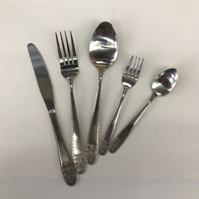 410 Stainless Steel Material Western Tableware Small round Head Series C Solid Color Table Knife Spork Tea Spork Can Be Sold Separately