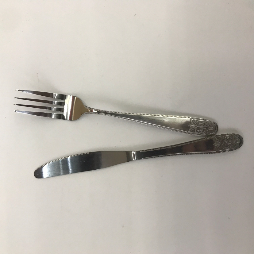 410 Stainless Steel Material Western Tableware Small round Head Series C Solid Color Table Knife Spork Tea Spork Can Be Sold Separately