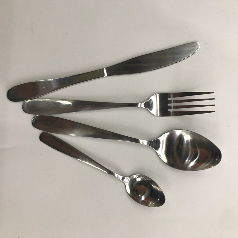 410 Stainless Steel Material Western Tableware Small round Head a Series Light Handle Solid Color Table Knife Spork Tea Spork Can Be Sold Alone