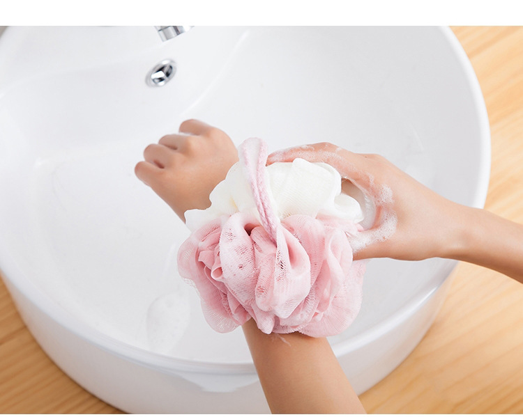 Two-Color Large Bath Ball Mesh Sponge Shower Net Ball Back Rubbing Bath Flower Color Matching Home Bath Loofah Bath Ball Shower Ball Bath Ball Wholesale Two-Color Large Bath Ball Mesh Sponge Shower Net Ball Back Rubbing Bath Flower Color Matching Home Bath Loofah Bath Ball Shower Ball Bath Ball Wholesale