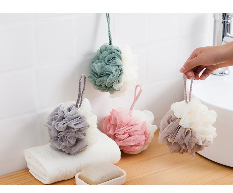 Two-Color Large Bath Ball Mesh Sponge Shower Net Ball Back Rubbing Bath Flower Color Matching Home Bath Loofah Bath Ball Shower Ball Bath Ball Wholesale Two-Color Large Bath Ball Mesh Sponge Shower Net Ball Back Rubbing Bath Flower Color Matching Home Bath Loofah Bath Ball Shower Ball Bath Ball Wholesale