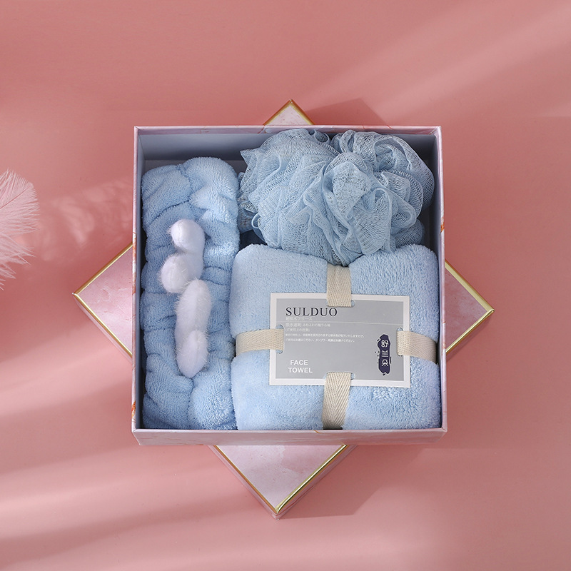 2020 Hot Selling Bath Ball Hair Band Towel 3-Piece Gift Box Exquisite Set Holiday Gift New