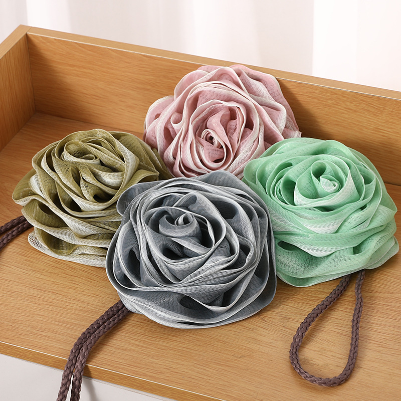 50G Bath Ball Creative Roses Modeling Bath Mesh Sponge Adult Large Foaming Net Flower Bath Ball Factory Wholesale