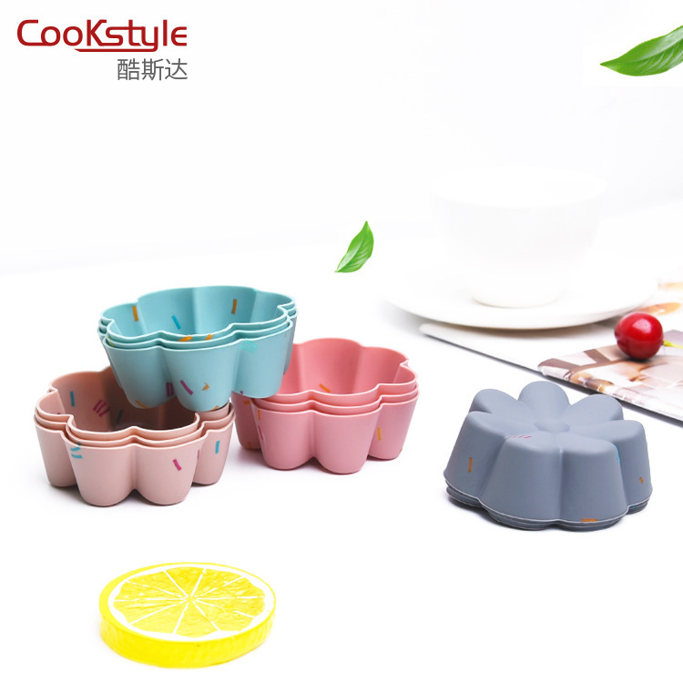 Kustar Flower Silicone Cake Cup Easy to Clean Easily Removable Mold Cake Mold DIY Bread Cake Muffin Cup