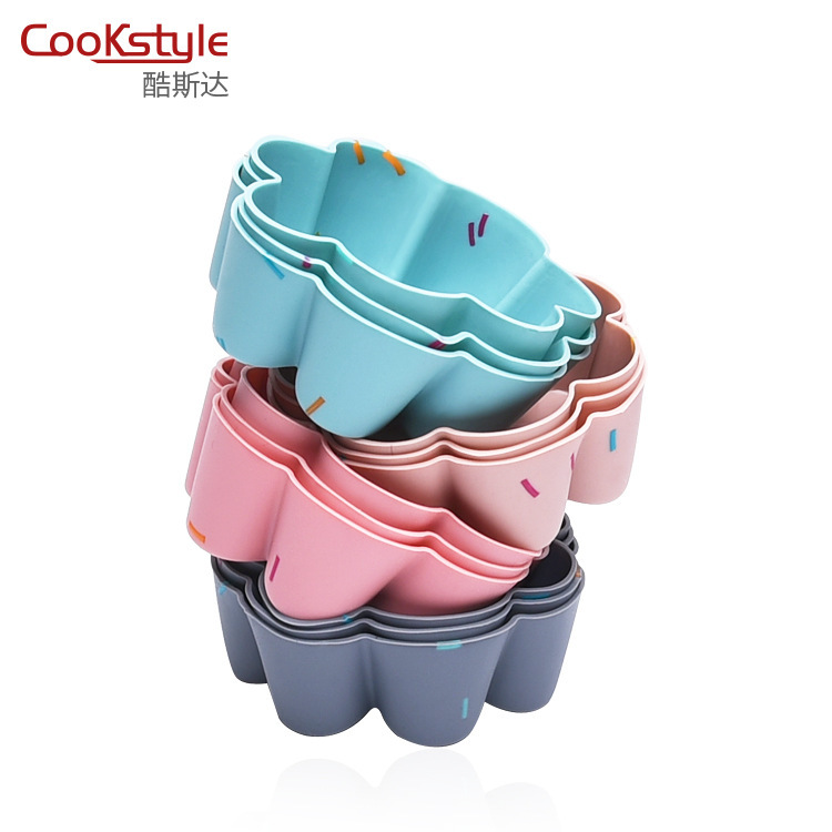 Kustar Flower Silicone Cake Cup Easy to Clean Easily Removable Mold Cake Mold DIY Bread Cake Muffin Cup