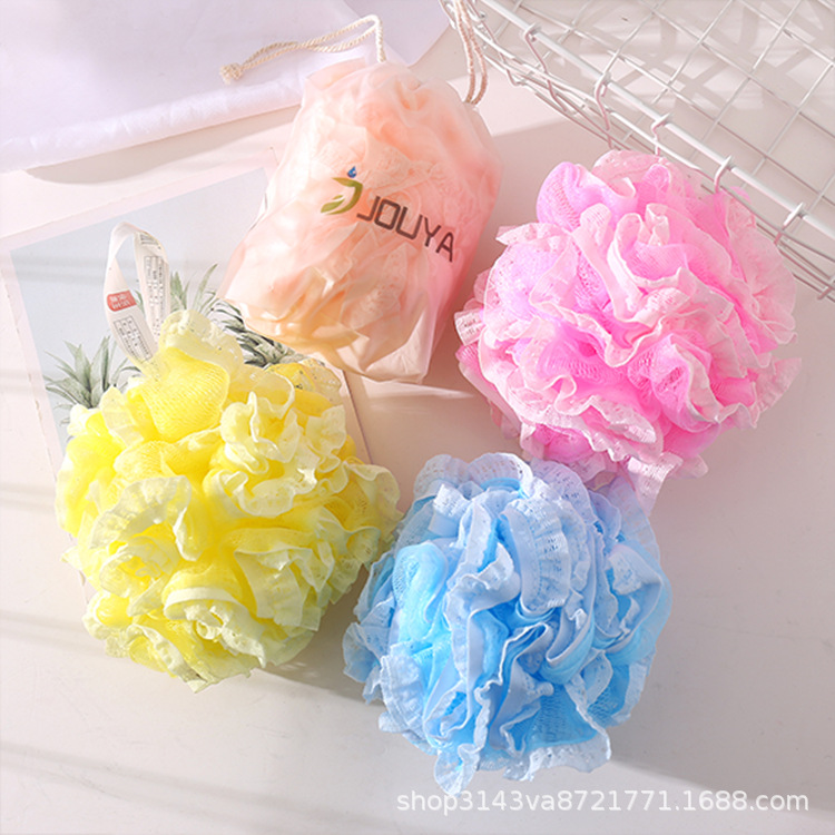 Summer Hot Korean Lace Large Bath Ball Color Mesh Sponge Soft Strengthening Style Bath Products Wholesale
