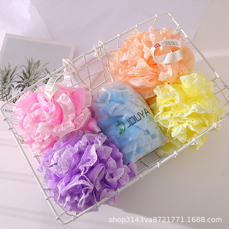 Summer Hot Korean Lace Large Bath Ball Color Mesh Sponge Soft Strengthening Style Bath Products Wholesale