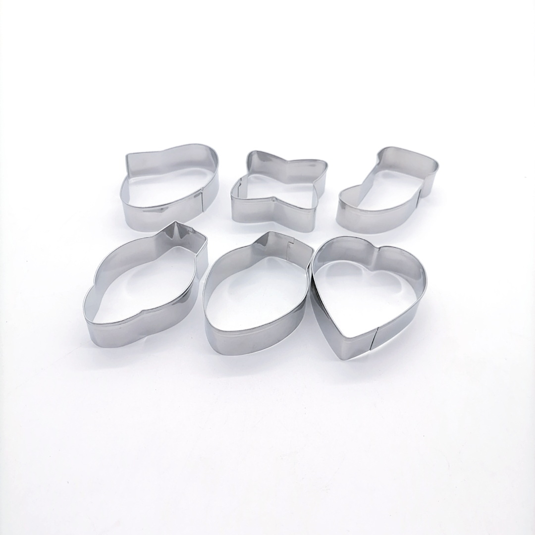 Geometric Christmas Style Baking Mold Stainless Steel Biscuit Mold 6-Piece Cake Mold Clamshell Packaging