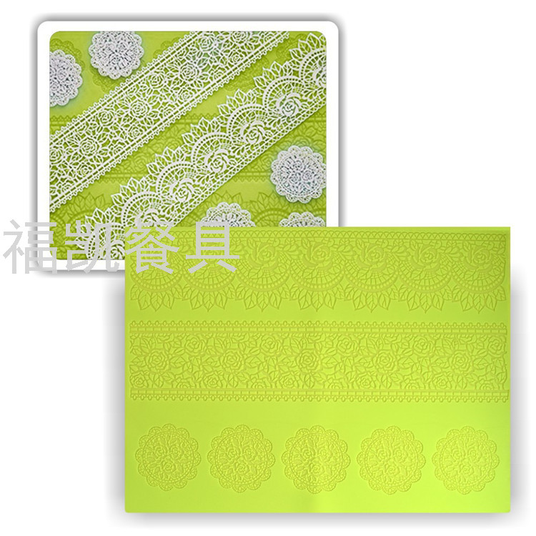 Rose Pattern Silicone Fondant Cake Mold Lace Edge Printing Tool