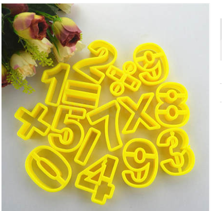 Biscuit Mold English Letter Number Cartoon Bun Cutter Mousse Mold Fruit Cutting Fondant Cookie Embossing Knife Mold