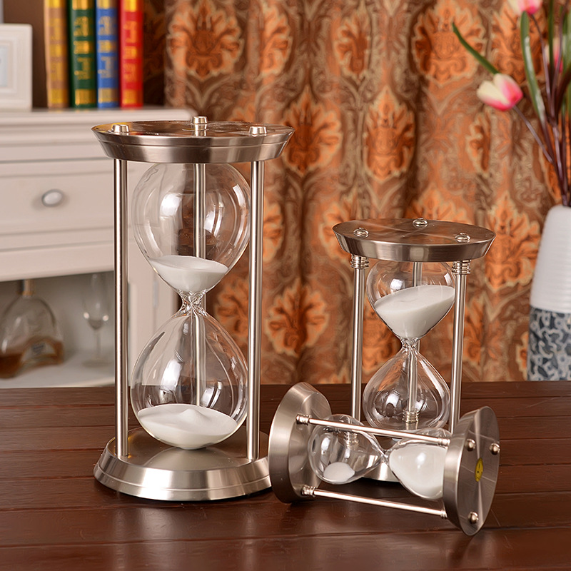 European - style metal antique gold hourglass sitting room bedroom study hourglass timer set pieces of resin handicraft wholesale