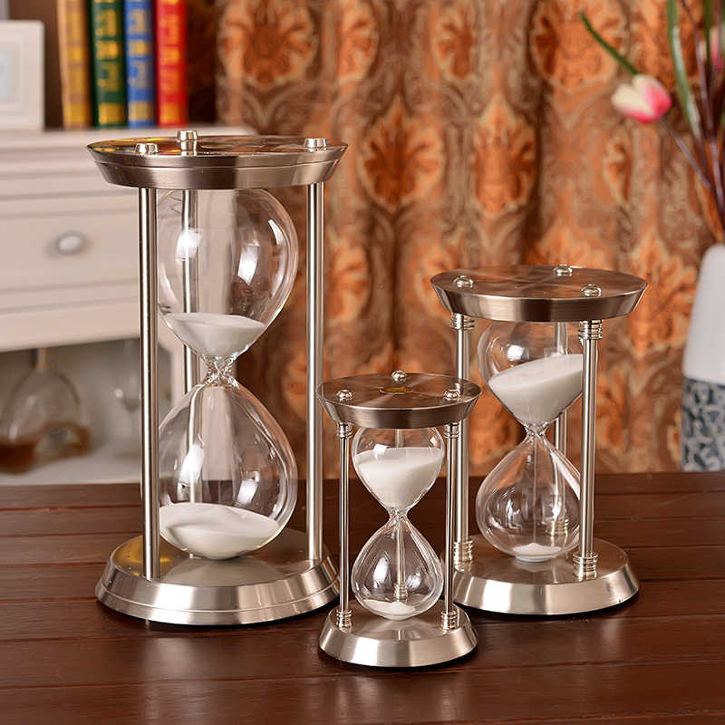 European - style metal antique gold hourglass sitting room bedroom study hourglass timer set pieces of resin handicraft wholesale