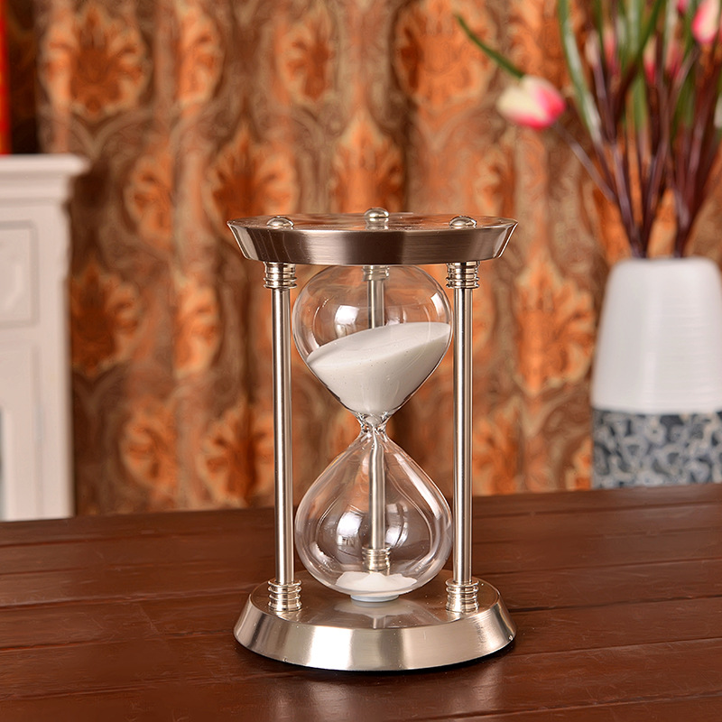 European - style metal antique gold hourglass sitting room bedroom study hourglass timer set pieces of resin handicraft wholesale