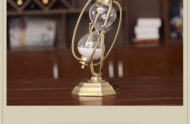 European-style hardware antique gold hourglass sitting room bedroom study hourglass timer set soft decoration home furnishing wholesale