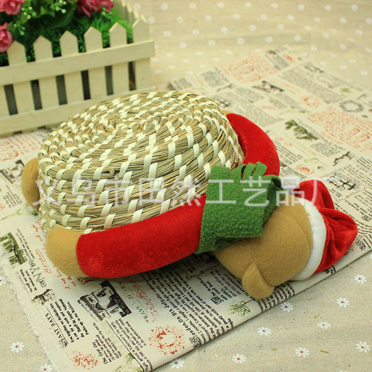 Cartoon Christmas bear Christmas storage baskets storage baskets handmade straw storage baskets