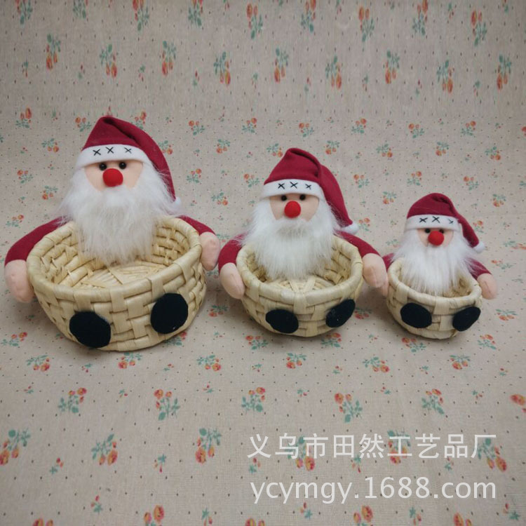 Christmas straw storage baskets storage baskets Santa candy factory outlet