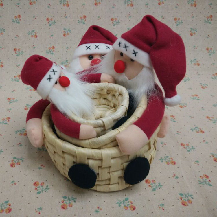 Christmas straw storage baskets storage baskets Santa candy factory outlet