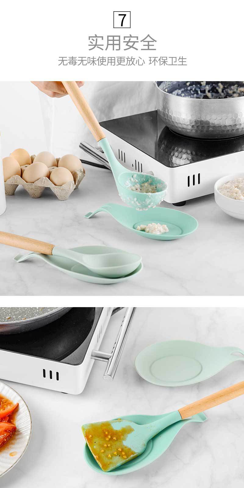 Factory Direct Sales Large Silicone Spoon Pad Soup Spoon Holder Silicone Spoon Holder