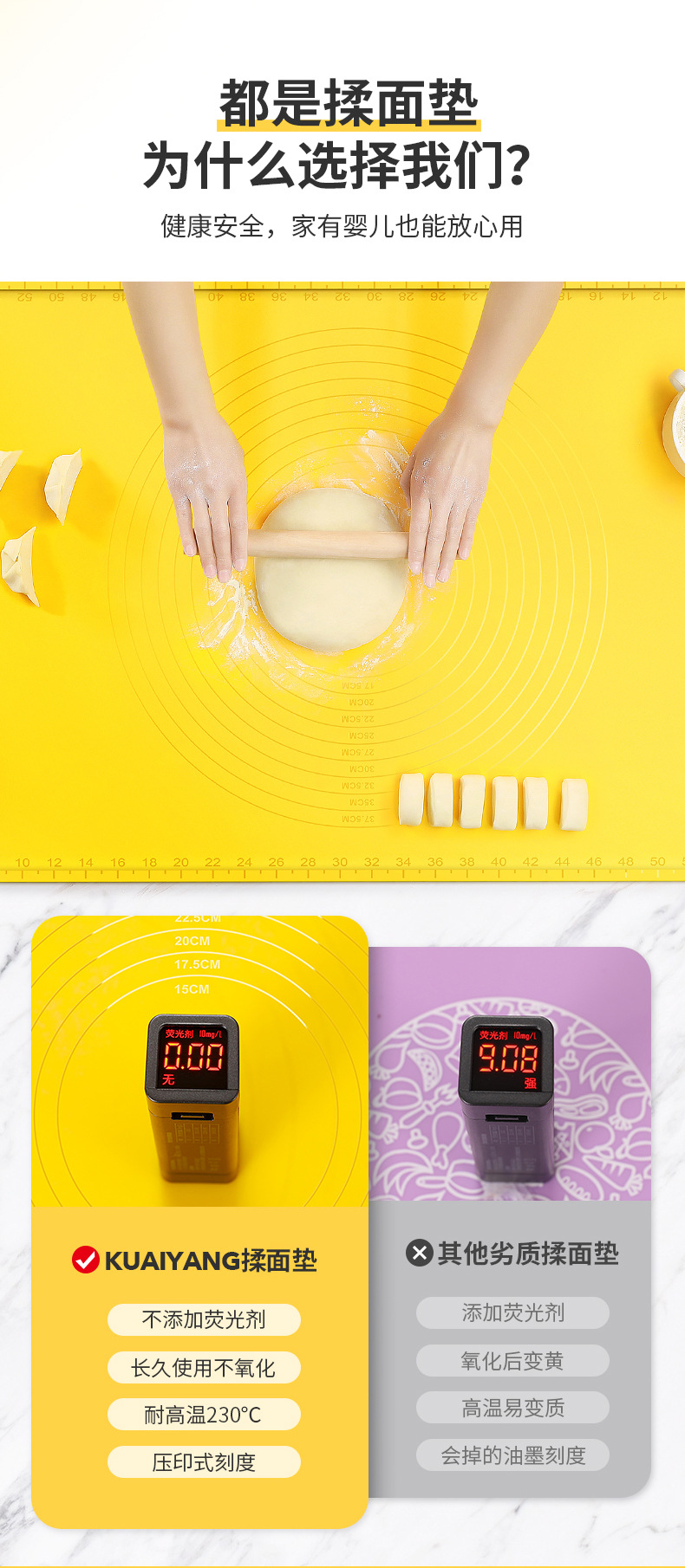 Silicone Dough Kneading Thickened Food Grade Baking Dough Rolling Pad Panel Household Baking Mat Plastic Chopping Board and Noodle Artifact Silicone Dough Kneading Thickened Food Grade Baking Dough Rolling Pad Panel Household Baking Mat Plastic Chopping Board and Noodle Artifact