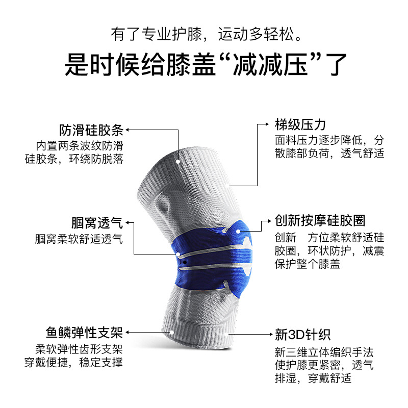 Factory Wholesale Fitness Running Cycling Patella Knee Pad Knitted Warm Keeping Sports Kneepad Silicone Sleeve Protective Gear
