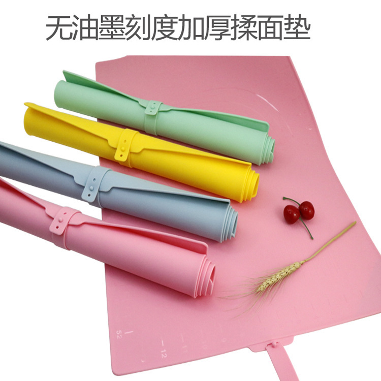 CrossBorder 3mm Thick Large 6040 with Scale Dough Rolling Pad NonSlip Storage Silicone Dough Kneading