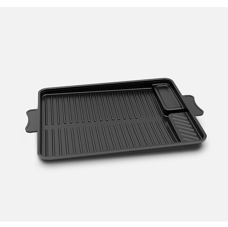 Korean-Style Medical Stone Aluminum Alloy Square Barbecue Plate Open Fire Card Barbecue Plate Portable Outdoor Non-Stick Coating Frying Pan