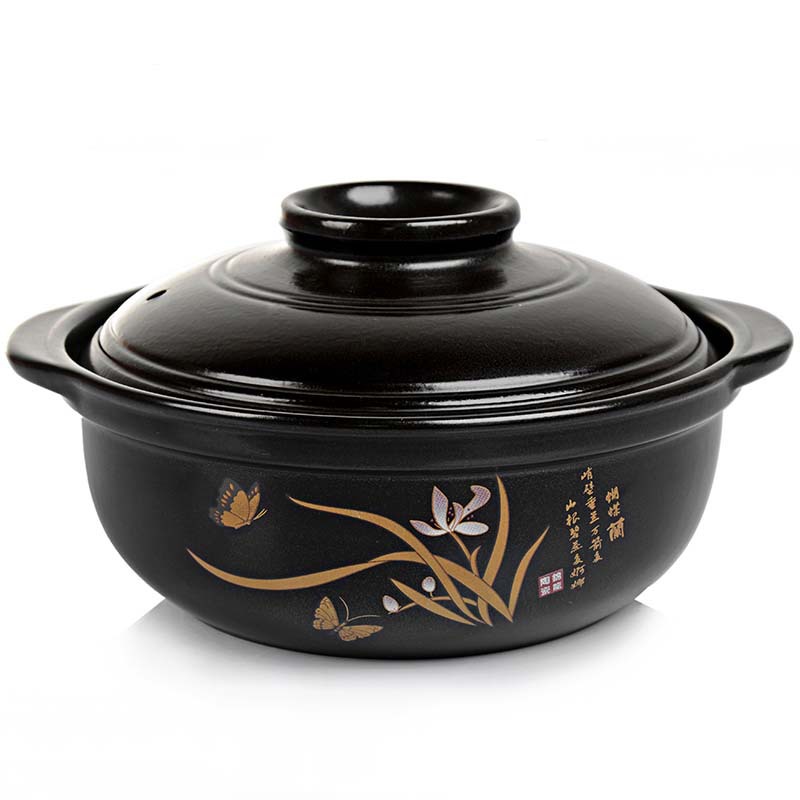 Huaxia Earthenware Pot Casserole Ceramic Open Fire Induction Cooker Household Large Flat High Temperature Non-Stick Stew Soup Thermal Pot