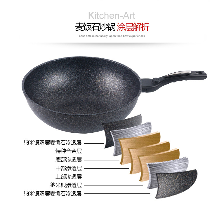 Korean Kitchen-Art Medical Stone Non-Stick Wok Art Deepening Dual-Purpose Wok Open Fire Induction Cooker Set Korean Kitchen-Art Medical Stone Non-Stick Wok Art Deepening Dual-Purpose Wok Open Fire Induction Cooker Set