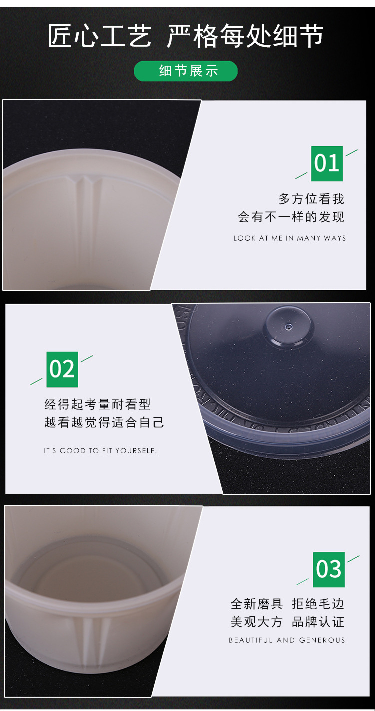 Disposable Corn Starch Bowl with Cover Soup Bowl Instant Noodle Bowl Takeaway Fast Food Box Environmentally Friendly Degradable Bowl Wholesale