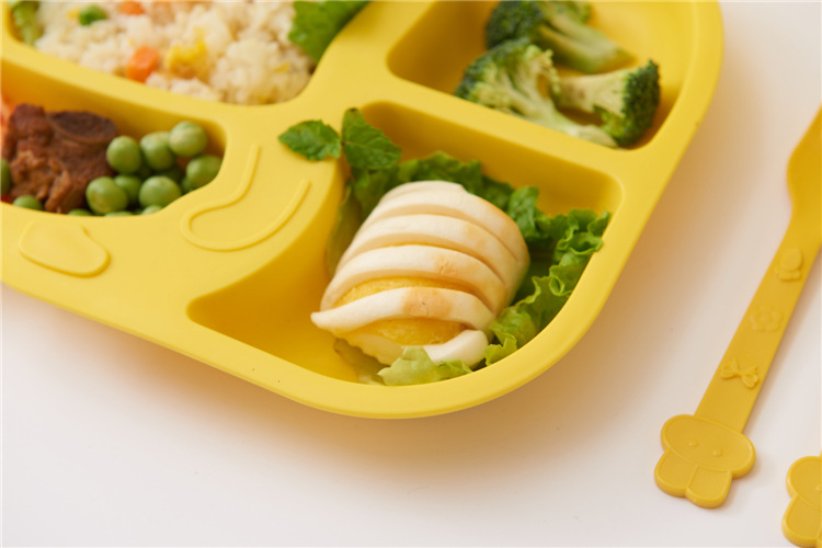 Children's Dinner Plate Kindergarten Grid Small Yellow Duck Tableware Cartoon Gift Tableware Household Creative Baby Solid Food Bowl Children's Dinner Plate Kindergarten Grid Small Yellow Duck Tableware Cartoon Gift Tableware Household Creative Baby Solid Food Bowl
