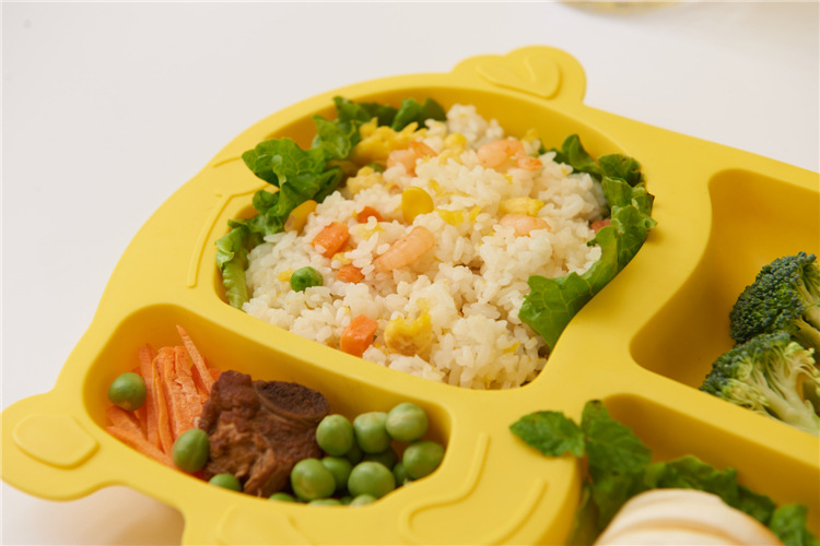 Children's Dinner Plate Kindergarten Grid Small Yellow Duck Tableware Cartoon Gift Tableware Household Creative Baby Solid Food Bowl Children's Dinner Plate Kindergarten Grid Small Yellow Duck Tableware Cartoon Gift Tableware Household Creative Baby Solid Food Bowl